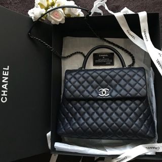 シャネル(CHANEL)の新品CHANEL直営店外商購入シャネルハンドバッグネイビー国内三点入荷の一点(ハンドバッグ)