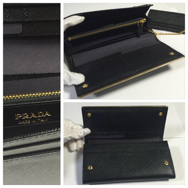 入手困難レア品✨新品 ゴールドプレート PRADA 長財布 財布 ブラック