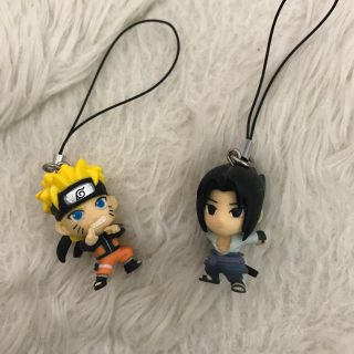 NARUTO ナルト サスケ ストラップ ☆二個セット☆(その他)