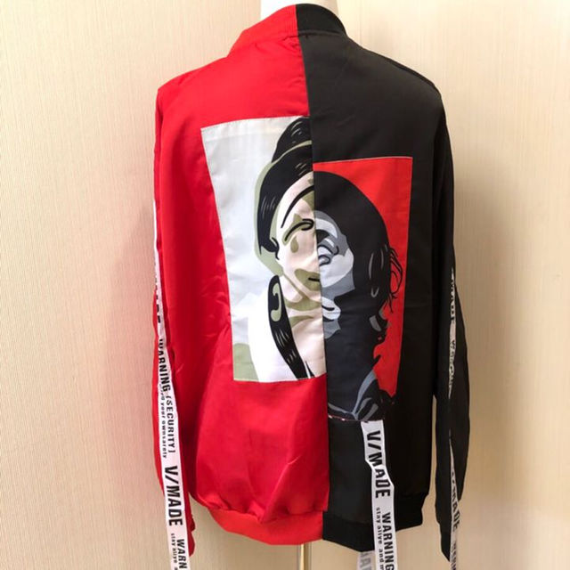【最安値♥】ピエロジャケット MA-1 韓国  ストリート系　オルチャン 黒/赤 メンズのジャケット/アウター(ブルゾン)の商品写真