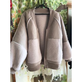 ダブルクローゼット(w closet)のw closet フェイクムートン ボア袖 ビッグブルゾン (ブルゾン)