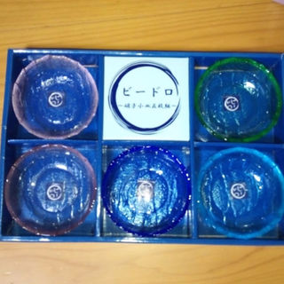 ビードロ　ガラス小皿５枚(食器)