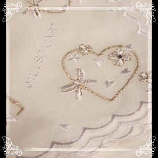 ジルスチュアート(JILLSTUART)のラスト☆ジルスチュアート 新品 ストーン ハンカチ JILLSTUART 白系(ハンカチ)