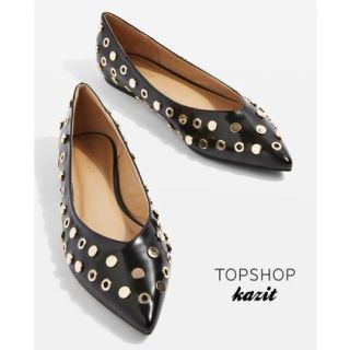 ダイアナ(DIANA)のチャイさま専用TOPSHOP♡スタッズ＆アイレットレザーシューズ フラット♡新品(ローファー/革靴)