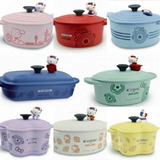 ルクルーゼ(LE CREUSET)のルクルーゼ海外限定 LE creuset ハローキティランチボックス8点セット(食器)