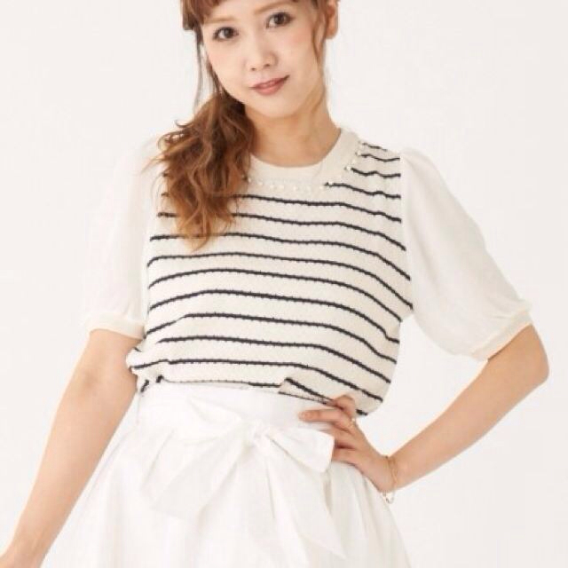 MAJESTIC LEGON(マジェスティックレゴン)のマジェ☆半袖ニット レディースのトップス(Tシャツ(半袖/袖なし))の商品写真