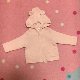 ベビーギャップ(babyGAP)のベビーギャップ 耳付き ニット カーディガン 70(カーディガン)