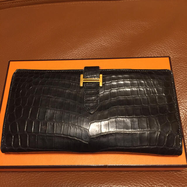 新品本物 ベアン HERMES エルメス 本物 - Hermes ニィロティカス 刻印H 黒 クロコダイル 財布 新品本物 ベアン HERMES エルメス 本物 - Hermes ニィロティカス 刻印H 黒 クロコダイル 財布