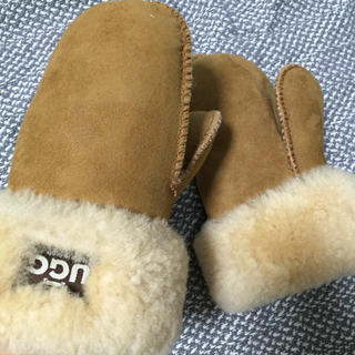 【ほぼ未使用　美品】UGG　アグ　手袋　ミトン　Lサイズ　ブラウン　箱付