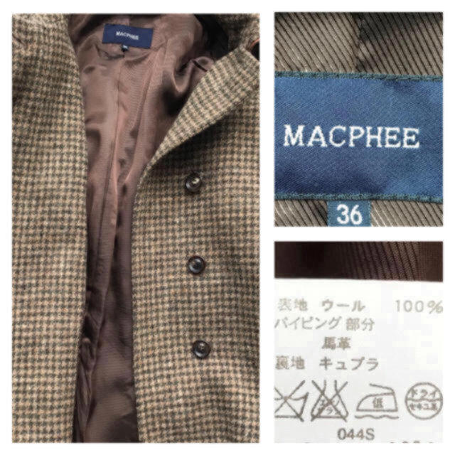 MACPHEE(マカフィー)のMACPHEE マカフィー コート 36 レディース ウール レディースのジャケット/アウター(ロングコート)の商品写真