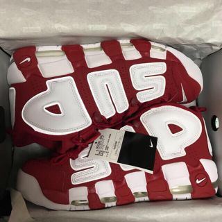 シュプリーム(Supreme)のsupreme NIKE more uptempo モアテン 29.5 赤(スニーカー)