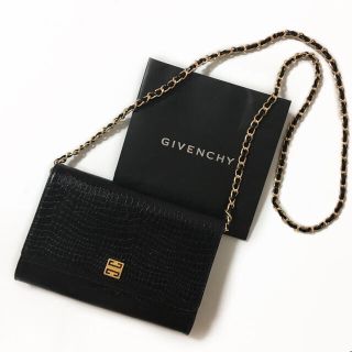 ジバンシィ(GIVENCHY)のレア♡良品♡ジバンシー♡2way♡レザーチェーンショルダーバッグ♡クロコ(ショルダーバッグ)