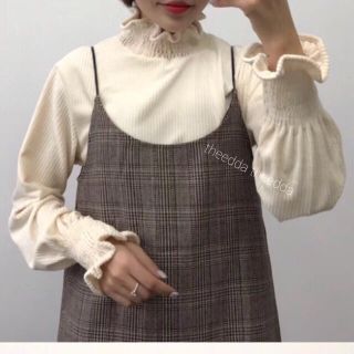 ❤️即完売❤️ THE EDDA フリルネック ベロア zara 系 (シャツ/ブラウス(長袖/七分))