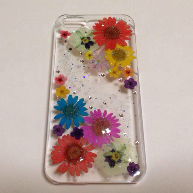 押し花iPhone5ケースハンドメイド♡ スマホ/家電/カメラのスマホアクセサリー(モバイルケース/カバー)の商品写真