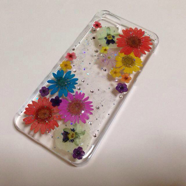 押し花iPhone5ケースハンドメイド♡ スマホ/家電/カメラのスマホアクセサリー(モバイルケース/カバー)の商品写真