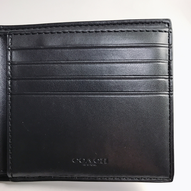 COACH(コーチ)のCOACH コーチ タグ付き★二つ折り財布 シグネチャーBlack　新品 メンズのファッション小物(折り財布)の商品写真