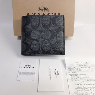 コーチ(COACH)のCOACH コーチ タグ付き★二つ折り財布 シグネチャーBlack　新品(折り財布)