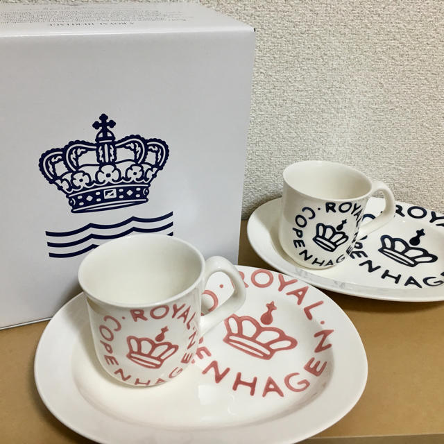 ROYAL COPENHAGEN - 【新品未使用】ブルー バイ ロイヤルコペンハーゲン ペア マグカップ オーバルの通販 by こま5's