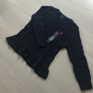 ポロラルフローレン(POLO RALPH LAUREN)の★新品★ラルフローレン★ニット★ぺプラムニット★カーディガン 同型★7T/8T紺(ニット)