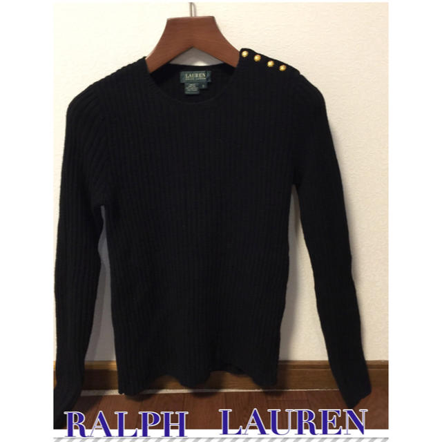 Ralph Lauren - LAUREN 肩ボタン ミドルゲージ リブ ニット ラルフ ...