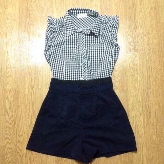 ダブルクローゼット(w closet)のギンガムチェック ブラウス(シャツ/ブラウス(半袖/袖なし))