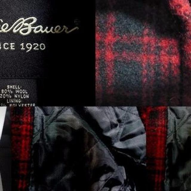 Eddie Bauer(エディーバウアー)のEDDIE BAUERエディバウアーチェックジャケットM赤黒 メンズのジャケット/アウター(ピーコート)の商品写真