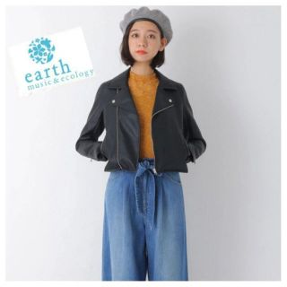 アースミュージックアンドエコロジー(earth music & ecology)の新品(Ｍ)earth レザージャケット ライダースジャケット アウター(その他)