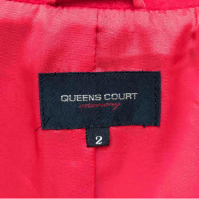 QUEENS COURT(クイーンズコート)のQUEENS COURT クイーンズコート コート 2 赤 ウール アンゴラ レディースのジャケット/アウター(その他)の商品写真