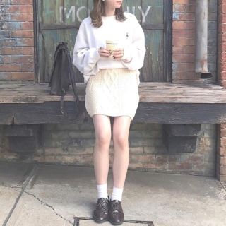 カスタネ(Kastane)の【新品タグ付き】kable knit skirt🐑♡(ミニスカート)