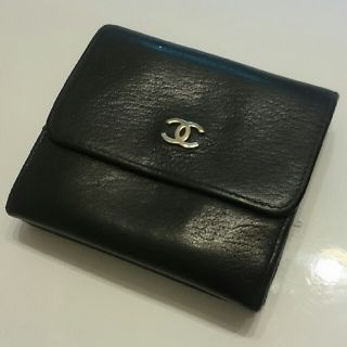 シャネル(CHANEL)のCHANEL 3つ折り財布 黒(財布)