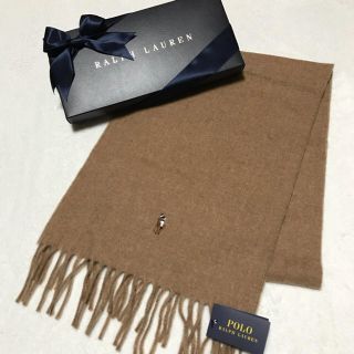 ポロラルフローレン(POLO RALPH LAUREN)の新品✨イタリア製 ウール100% マフラー / ベージュ(マフラー)