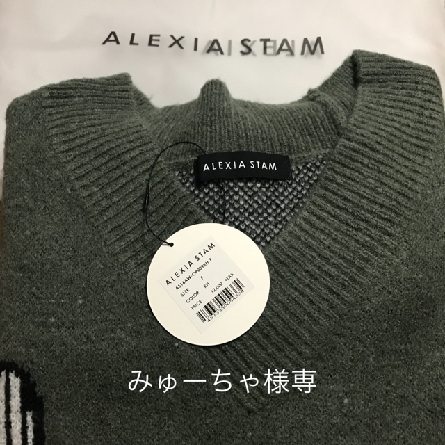 ALEXIA STAM(アリシアスタン)の月末値下げ！！ALEXIA STAM サボテンニット カーキ 新品 レディースのトップス(ニット/セーター)の商品写真