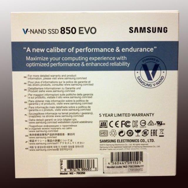 SAMSUNG(サムスン)の送料込 5年保証★サムスンSSD EVO 250GB MZ-75E250B/IT スマホ/家電/カメラのPC/タブレット(PCパーツ)の商品写真