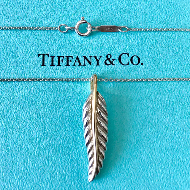 Tiffany & Co.(ティファニー)のイルミ様御専用❣️希少❣️フェザーゴールデンネックレス 18kコンビ  箱有り メンズのアクセサリー(ネックレス)の商品写真