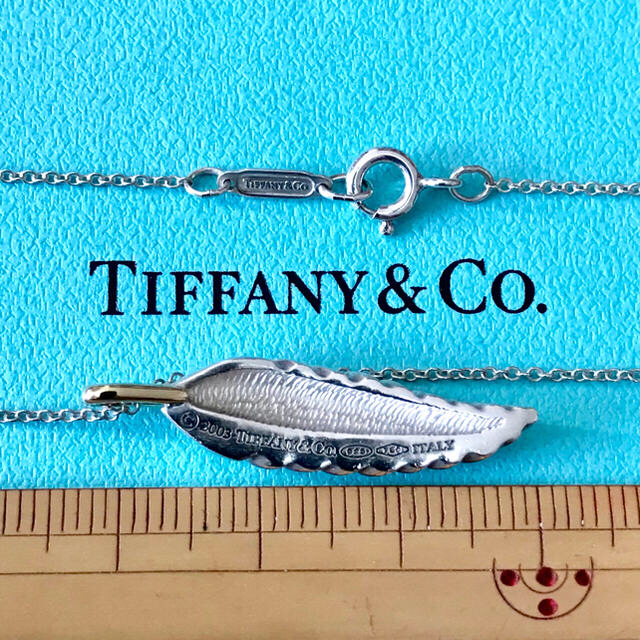 Tiffany & Co.(ティファニー)のイルミ様御専用❣️希少❣️フェザーゴールデンネックレス 18kコンビ  箱有り メンズのアクセサリー(ネックレス)の商品写真