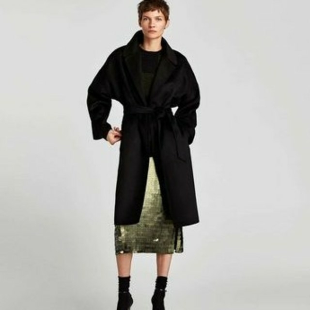 ソフトベルト付きフードコート - ブラック | ZARA Japan / 日本