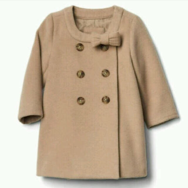 babyGAP(ベビーギャップ)のbabyGAP♡リボンつきキャメルコート キッズ/ベビー/マタニティのベビー服(~85cm)(ジャケット/コート)の商品写真