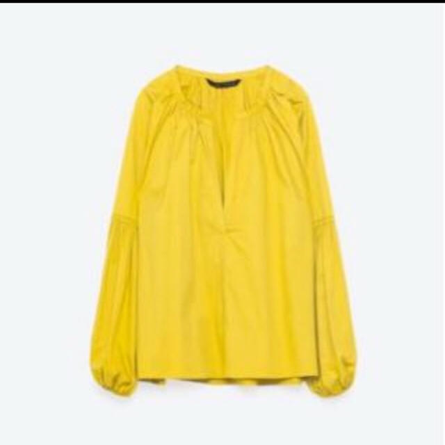 ZARA - 逃げ恥 ガッキー着用 ZARA バルーンスリーブコットンブラウスの