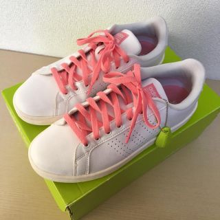 アディダス(adidas)のadidas neo ホワイト×ピンク 25.0(スニーカー)