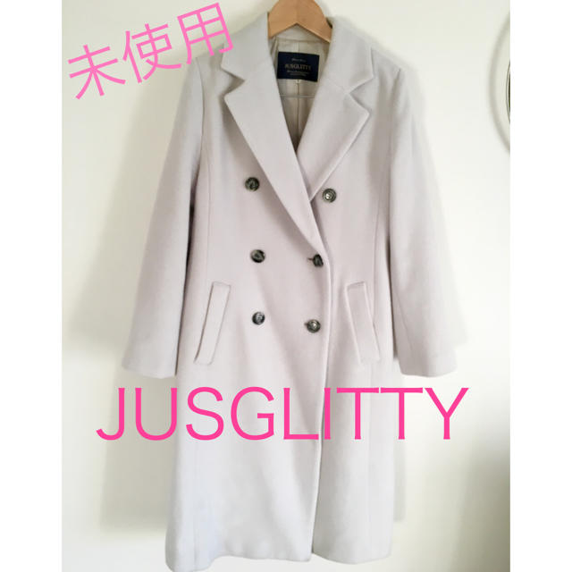 チェスターコート未使用  JUSGLITTY  アンゴラ ライトグレー チェスターコート