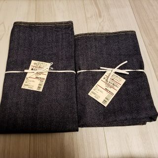 ムジルシリョウヒン(MUJI (無印良品))のMUJI 無印良品 二点セット デニム生地 クッションカバー 座布団カバー(クッションカバー)