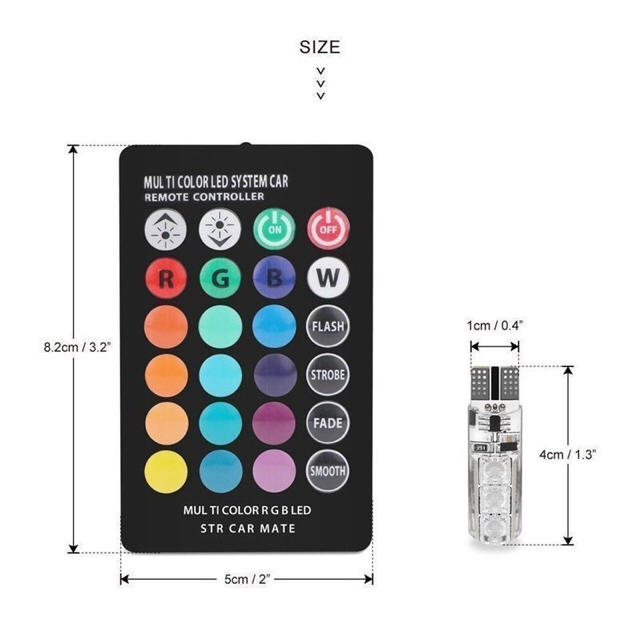 T10 RGB✨16色LEDライト ポジションランプ ポジション球 車幅灯  自動車/バイクの自動車(車外アクセサリ)の商品写真