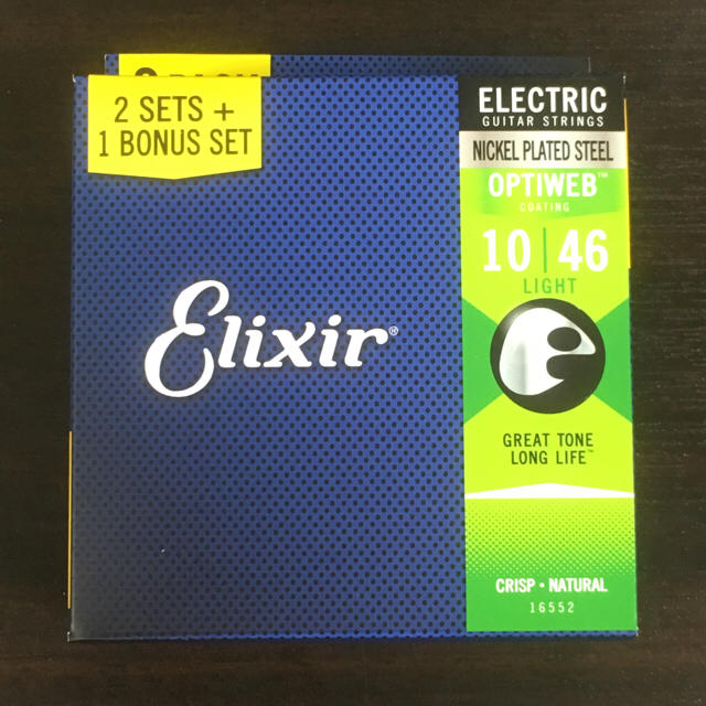 【数量限定！2セット+1ボーナスセット】ELIXIR 16552 エレキギター弦 楽器のギター(弦)の商品写真