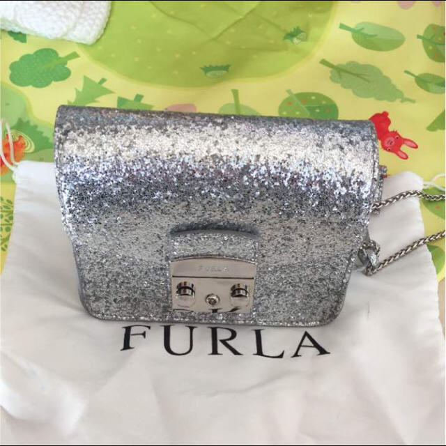 FURLA フルラ メトロポリス ショルダーバッグ シルバー グリッター