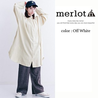 メルロー(merlot)の今季新作♡メルロー コットン シャツ ワンピース(ひざ丈ワンピース)