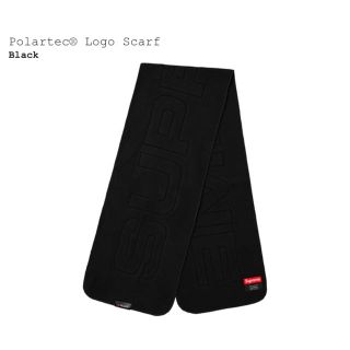 シュプリーム(Supreme)の supreme polartec logo scarf 黒 【新品】(マフラー)