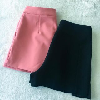 ザラ(ZARA)のZARA ショートパンツ 2着セット ピンク・ブラック XS(ショートパンツ)