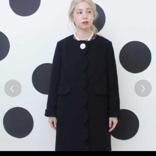 Dot and strips childwomen コートロングコート