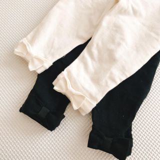 ラルフローレン(Ralph Lauren)のラルフローレン❤︎リボンレギンス ブラック&ホワイト 2点セット(パンツ)