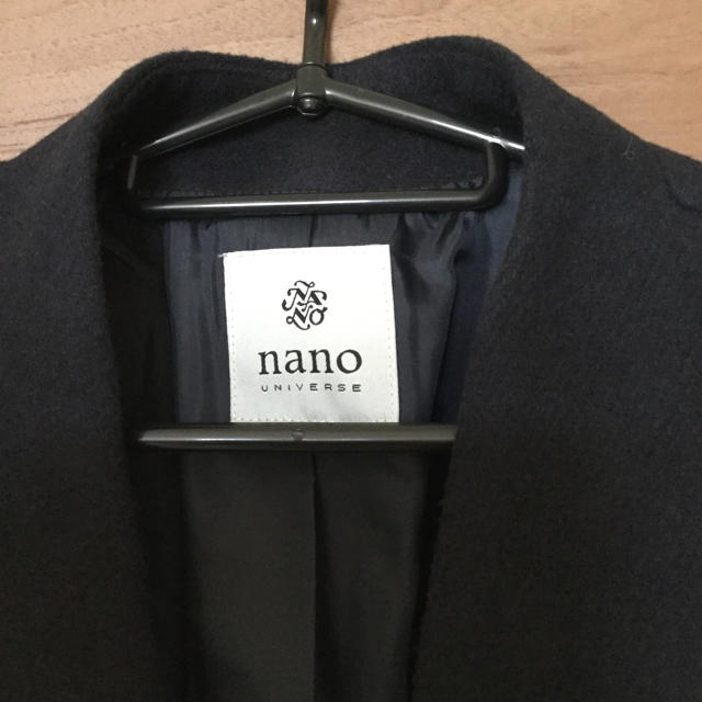 nano・universe(ナノユニバース)のナノユニバース ノーカラーコート 黒 レディースのジャケット/アウター(ノーカラージャケット)の商品写真